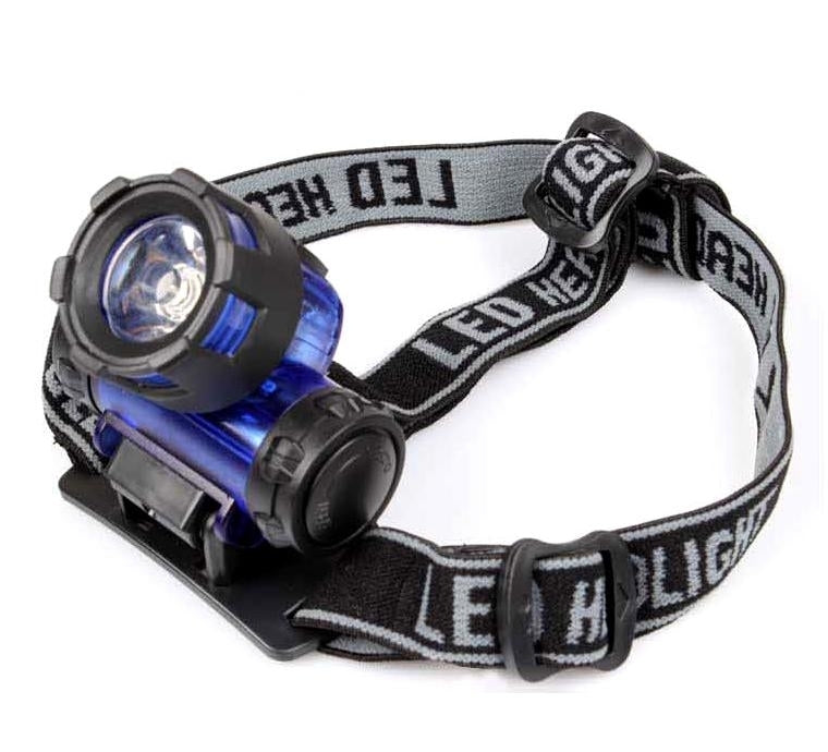 Hoofdlamp 1 LED's Zwart Elastische Hoofdband Hoofdlamp 1 LED's Zwart Elastische Hoofdband